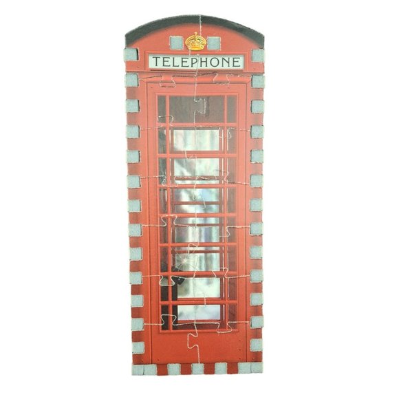 Vintage Puzz 3D British Telephone Booth 1997 Milton Bradley Puzzle Miniature - Picture 2 of 8